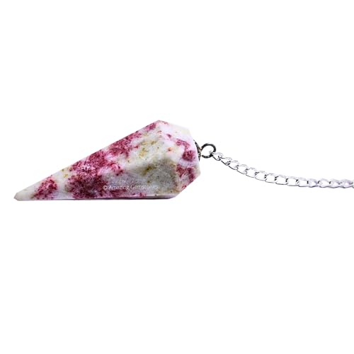 Amazing Gemstone Cinnabarite Crystal Pendulum for Divination - Certified Dowsing Crystals and Healing Stones for Chakra Balancing and Meditation - Enhance Reiki Spiritual Growth with Healing Crystals - color: Cinnabarite
