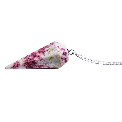 Amazing Gemstone Cinnabarite Crystal Pendulum for Divination - Certified Dowsing Crystals and Healing Stones for Chakra Balancing and Meditation - Enhance Reiki Spiritual Growth with Healing Crystals - color: Cinnabarite