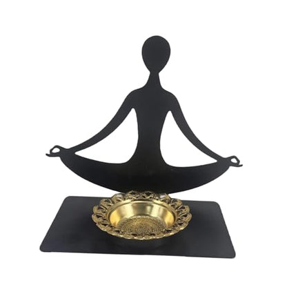 Fenteer Yoga Holder Burner Decorative Iron Art Abstract Figure Table Centerpiece Desktop Ornament for Living Room SPA, Style B
