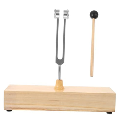 C128hz Aluminum Alloy Tuning Fork Wooden Sound Box for Sound Healing Meditation