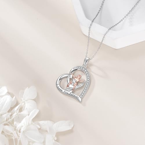 YFN Daughter Gifts from Dad 925 Sterling Silver Daughters Heart Necklace Birthday Christmas - color: Silver-Daughter Necklace Gifts