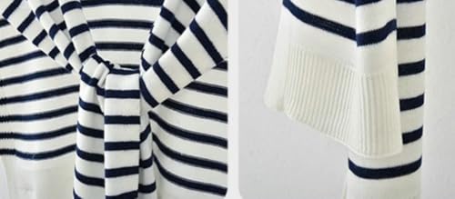 Womens Striped Pashmina Shawls and Wraps Knitted Sweater Casual Shawl Wraps Scarf Cardigan Cape Coverup Shoulder Top