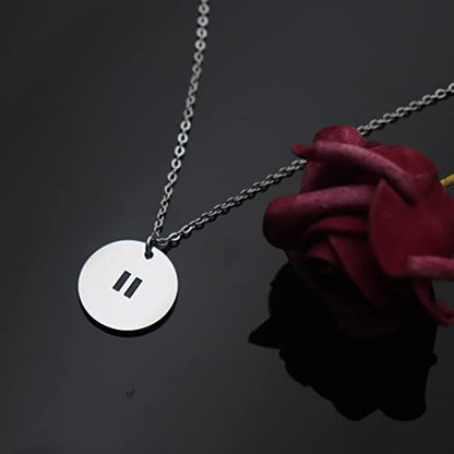 Pause Symbol Necklace for Women Meditaiton Gift Yoga Lovers Jewelry Mental Health Gift Zen Necklace - color: Pause Symbol Necklace Silver