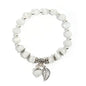 Natural Stretch Gemstone Bracelet Healing Stone Beaded Bracelets for Women Men Gifts (Unisex) - color: 8mm white