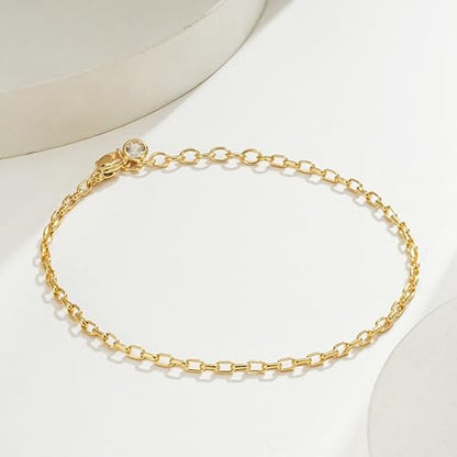 BENEIGE Gold Bracelets for Women 14k Gold Paperclip Bracelets Binding Bracelet, Adjustable Bracelets for Women Dainty Handmade Link Bracelet - color: Wide square buckle