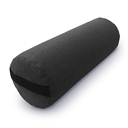 Bean Products Yoga Bolster - Made In The USA With Eco Friendly Materials - Round or Rectangular Support Cushions That Elevate Your Practice - Organic Hemp Cover - color: Black, size: Round
