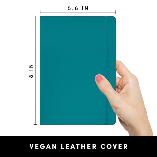 PAPERAGE Lined Journal Notebook, Hardcover Journal for Women & Men, 160 Pages, (5.6 in x 8 in), College Ruled Journaling Notebook for Work, School Supplies & Note Taking, (Turquoise) - color: Turquoise, style: A. Lined