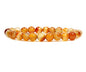 Angelstones Handmade Natural Healing Gemstone 8mm Round Beads Stretch Crystal Bracelet 7 Inch Unisex - color: Orange Red Agate