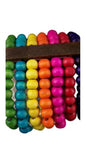 Colorful Wood Wooden Rainbow Beaded 2.25" Wide Stretch Bracelet Boho Bracelet Bracelets Friendship Jewelry For Women