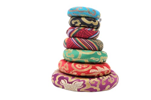 NepaMart Chakra Healing Tibetan Singing Bowls (Set of 7) for A,B,C,D,E,F,G Chakras