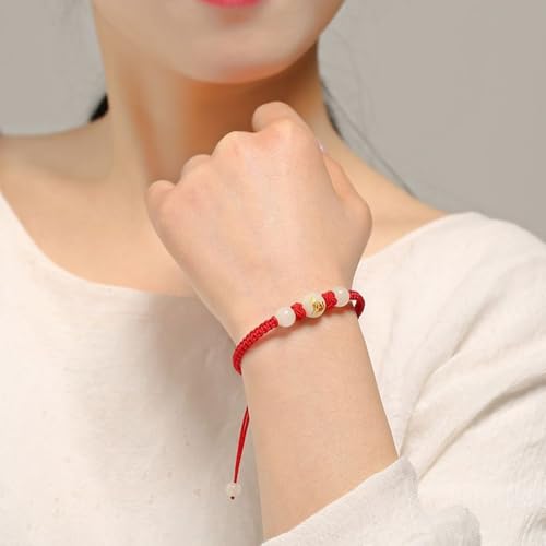 2026 Chinese New Year of Horse Bracelets for Women Men, 12 Chinese Zodiac Bracelet Good Luck Red String Animal Horse Charm Braided Bangle Adjustable Jewelry Gift - color: Luminous-2pcs