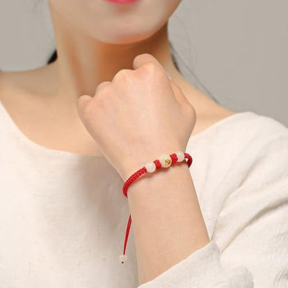 2026 Chinese New Year of Horse Bracelets for Women Men, 12 Chinese Zodiac Bracelet Good Luck Red String Animal Horse Charm Braided Bangle Adjustable Jewelry Gift - color: Luminous-5pcs