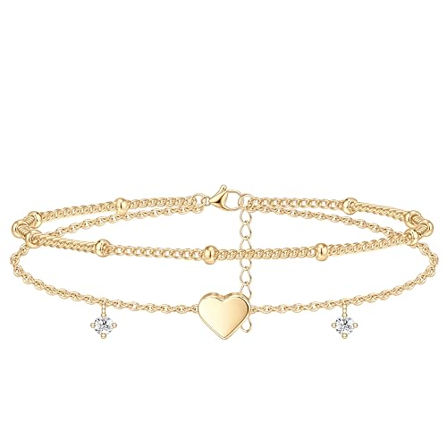3mm Diamond Classic Tennis Bracelet for Women Dainty, Gold Jesus Cross Bracelets Trendy, 14K Gold Plated Heart/Evil Eye/Pearl/Starfish & Seashell Charm Bracelets for Women Bulk - style: Heart-Silver