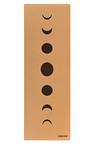 Yoga Mats By Yoga Zeal - Luxuriously Soft, Thick, Non-Slip, Hot Yoga Mat. Eco Printed. Designed to grip better with a sweaty yoga practice! - color: 5MM Cork