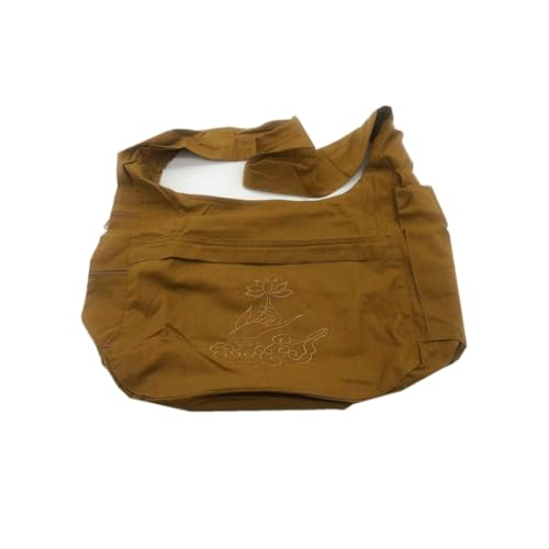 ZUODOOKU Buddhist Buddha Monk Bag Embroidery Cotton Shaolin Temple Kung Fu Oneshoulder Bag Unisex
