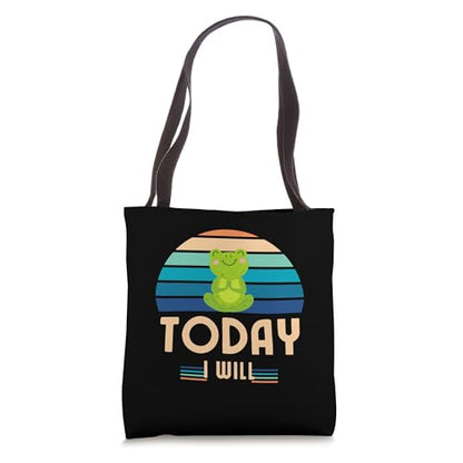 Meditating Frog, Spiritual Meditation, Yoga Tote Bag