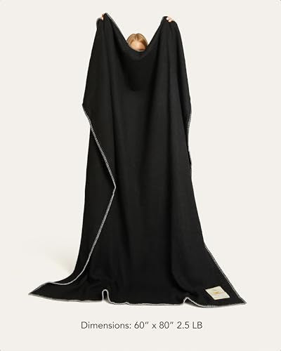 UnHide Knit Alpaca Blanket - 60" x 80" Ultra-Soft & Lightweight Throw - Made with Alpaca & Merino Wool - Sustainable & Ethically Sourced - Night Owl - color: Night Owl, size: Alpaca (60" x 80")