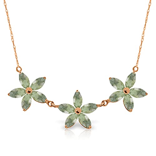 Galaxy Gold GG 14K Yellow Gold Lei Green Amethyst Necklace
