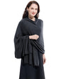 Soft Cashmere Blend Wrap Chic Scarf Stole for Women Wayfarer Travel Extra Large 87"x28" - color: Charcoal Gray