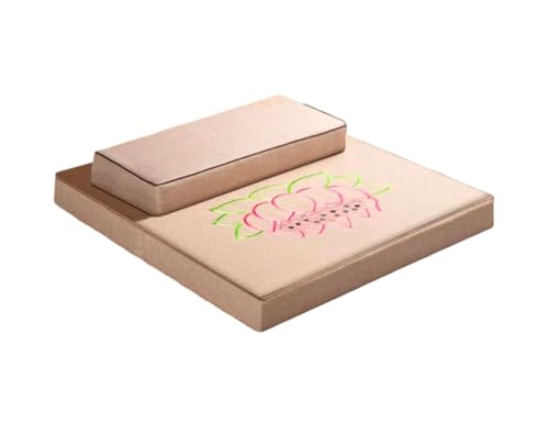 Large and Meditation Cushion,Square Handcrafted Meditation Mat,Portable Foldable Floor Cushion Outdoor Coconut Fibre Linen Yoga Cushion(Size:28x28inch,Color:Beige) - color: Beige, size: 28x28inch