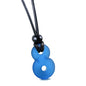 Infinity Necklace - Sea Glass Jewelry - Positive Vibes Collection - Cute Meditation Crystals - Spiritual Gifts for Yoga Lovers - High Vibration Tibetan Symbols - Cool and Trendy Good Luck Amulets - color: Ocean Blue Sea Glass Crystal