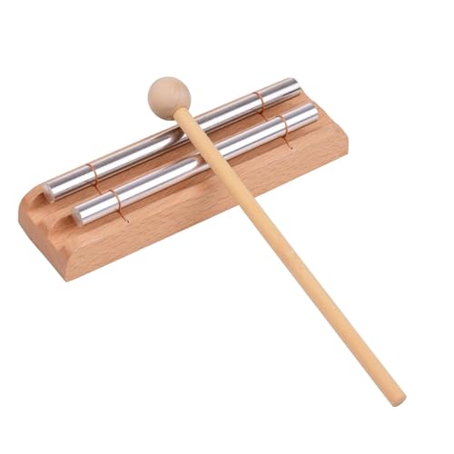 Simhoa Meditation Chimes Wind Chimes Tabletop Percussion Instrument Wooden Wind Bell Hand Chime, for Teachers Relaxing Sound, 2 Tones