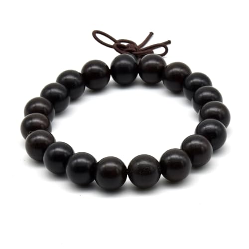 Zen Dear Unisex Natural Ebony Wood Buddhist Prayer Bead Necklace Bracelet Tibetan Prayer Mala Beaded Black - style: 10mm 19beads