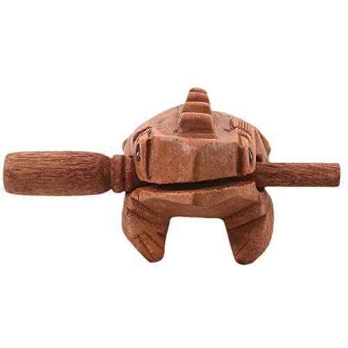 2X Carved Croaking Wood Percussion Musical Sound Wood Frog Tone Block Toy