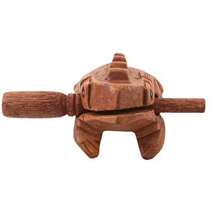 2X Carved Croaking Wood Percussion Musical Sound Wood Frog Tone Block Toy