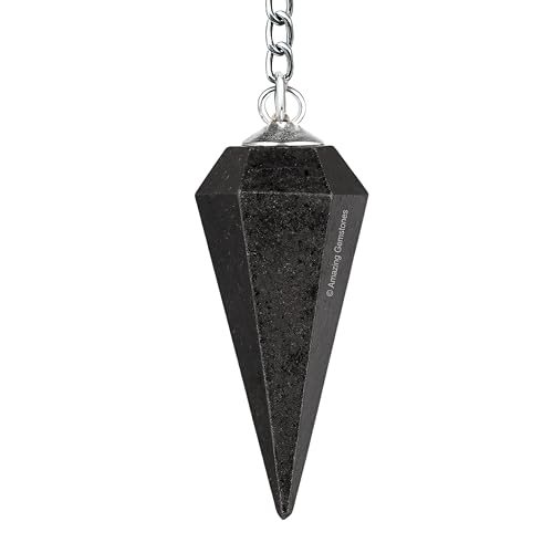 Amazing Gemstone Black Tourmaline Crystal Pendulum for Divination - Certified Dowsing Crystals and Healing Stones for Chakra Balancing and Meditation - Enhance Reiki Spiritual Growth - color: Black Tourmaline (Mental)