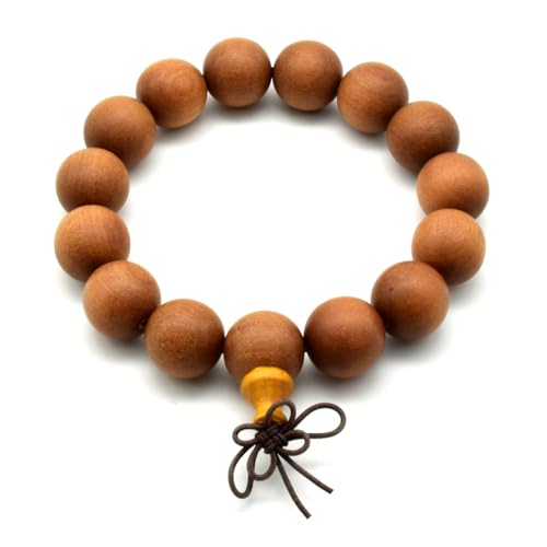 Zen Dear Unisex Teak Wood Prayer Beads Buddha Buddhist Beads Japa Mala Necklace Bracelet Bead - style: 15mm x 15 beads