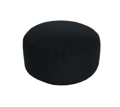Round Buckwheat Zafu Meditation Cushion - color: Black
