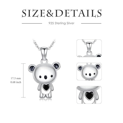 Animal Necklace 925 Sterling Silver Pendant Jewelry Gift for Women Animal Lover - style: Koala