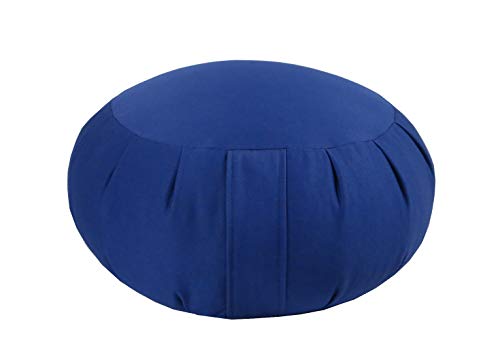 Buckwheat Zafu and Zabuton Meditation Cushion Set (2pc) - color: Royal Blue