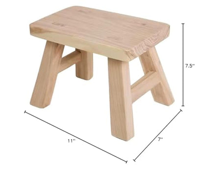 Unfinished Step Stool Footstool Wooden 11 inch for Kids Adults Plant Stand Plant Stand Fishing Stool Wood Small - color: Wood