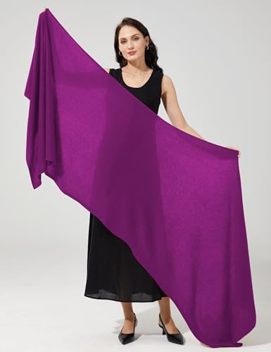 Soft Cashmere Blend Wrap Chic Scarf Stole for Women Wayfarer Travel Extra Large 87"x28" - color: Radish Purpel