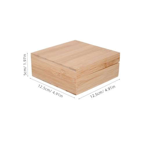 Outanaya Square Wooden Desktop Storage Box Natural Jewelry Box Pantry Storage Organizer - size: 12.50X12.50X5.00CM