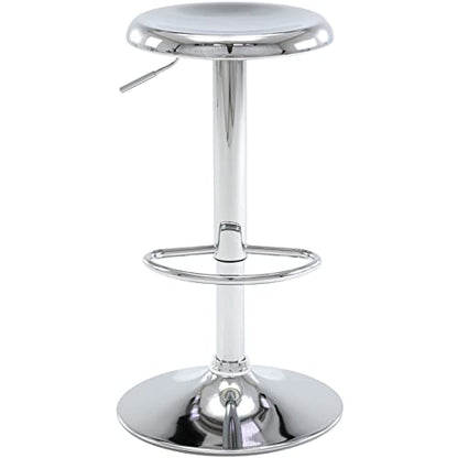 Adjustable Bar Stool, Swivel Round Metal Airlift Barstool, Backless Counter Height Bar Chair for Kitchen Dining Room Pub Cafe, 1 pc (Chrome) - color: Chrome, size: 1 pc