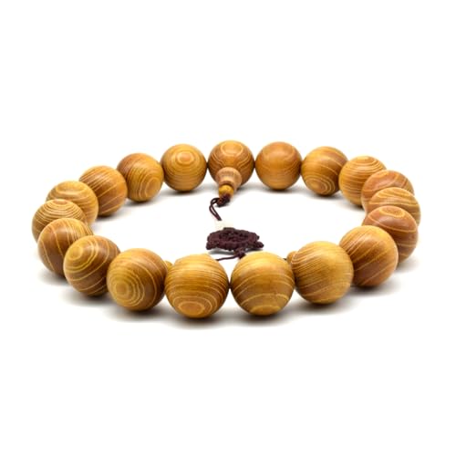 Zen Dear Natural Golden Sandalwood Mexican Bocote Mala Prayer Bead Bracelet Link Wrist Necklace Mala Beads - style: 25mm 19 beads