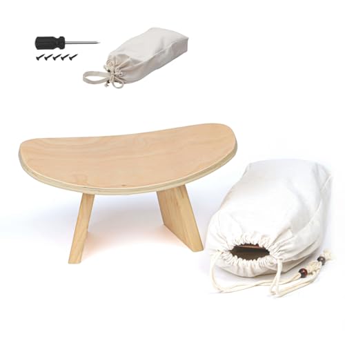 Ergonomic Wooden Meditation Bench - Kneeling Chair for Yoga, Prayer, and Seiza Practice, Portable Comfortable Meditation Stool for Deeper Meditation Mindfulness Posture Support