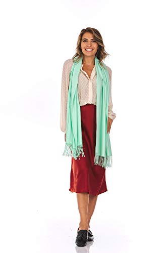 Shawl Wrap for Women Large Pashmina Scarf Evening Dress Bridesmaid Wedding Bridal - color: Mint Green