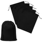 PALTERWEAR Black Cotton Drawstring Bags, Reusable Quality with Double String, For Pantry Gifts Kitchen - Pack of 6 (Black Cotton Blend, 9 x 12 Inch) - color: Black Cotton Blend, size: 9 x 12 Inch