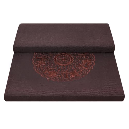 Square Meditation Cushion Mat Set with Washable Cotton Linen Cover, Larger Thick Yoga Mat Bolster Floor Pillows Seating for Adults Upgraded Meditation Accessories coffee-70 * 5cm - color: Coffee, size: 70*5cm
