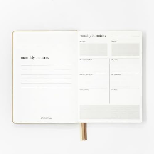 Soulwork Planner - 6 Months Undated, Guided Journal Prompts, B5 Daily Planner, To-Do Lists, 360 Pages, Leather Fabric Hardcover, 6.9” x 9.8”, Lay Flat, Productivity, Self-Care, Mindfulness (Beige) - color: Beige