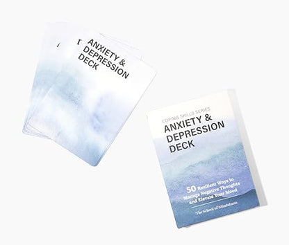 The School of Mindfulness- Mindfulness Coping Skills Series Deck, for Depression and Anxiety, Anger Management, and Cravings and Triggers (Depression and Anxiety)