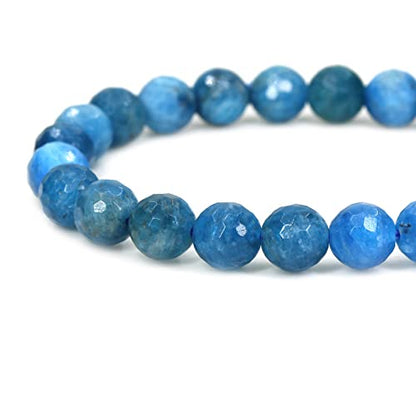 Keleny Gem Semi Precious Gemstones 8mm Natural Quartzite Stone Round Beads Rock Crystal Jasper Stretch Bracelet 7 Inch Unisex - color: Blue,Purple
