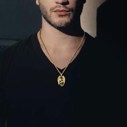 INFUSEU Unique Dragon Necklaces with Healing Crystal Stone for Men Women, Personalized Spiritual Gifts, 24 Inch Chain - color: Gold-Obsidian