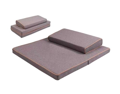 Portable Foldable Meditation Cushion Mat Set, Larger Thick Yoga Mat Bolster Floor Pillows Seating for Adults Meditation Accessories(Size:60x60cm(24x24inch),Color:Gray1) - color: Gray1, size: 60x60cm(24x24inch)