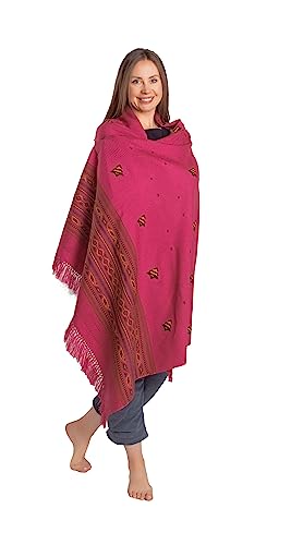 Exotic Vegan Meditation Shawl - Large Unisex Prayer Wrap, Oversize Scarf & Versatile Indian Style Blanket
