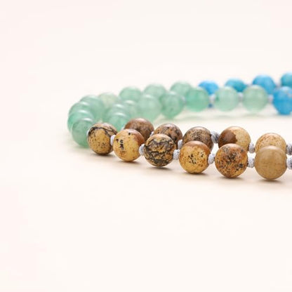 COAI Handmade 108 Beads Mala Necklace for Women, Green Aventurine/Amethyst Onyx 7 Chakra Necklace for Women - style: 7 Chakra